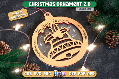 Christmas Ornament Laser Cut Design, Christmas Tree Decor Laser Cut, Wooden Xmas Ornament SVG, Christmas Ball Tree Decoration, Hanging Bauble SVG The T Store Design 