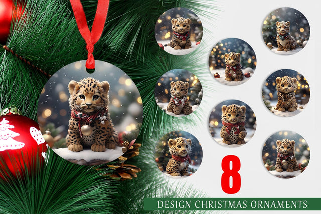 Christmas Ornament Leopard Sublimation artnoy 