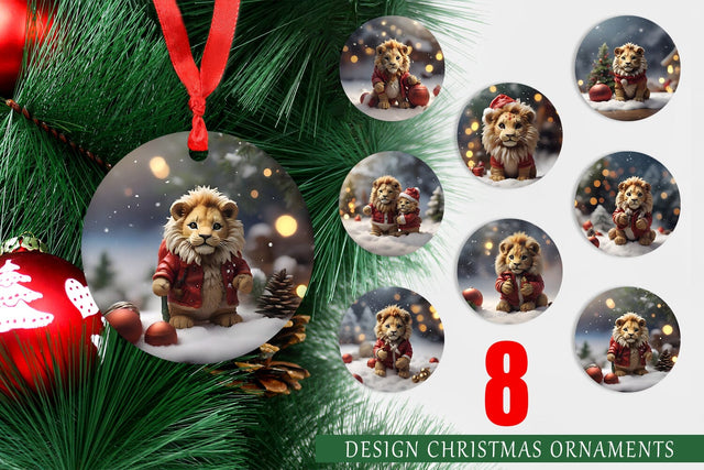 Christmas Ornament Lion Sublimation artnoy 