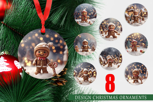 Christmas Ornament Man Gingerbread Sublimation artnoy 
