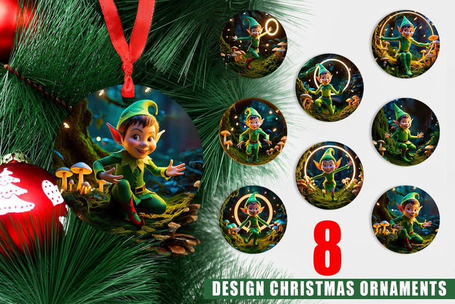 Christmas Ornament Mischievous Elf Sublimation artnoy 