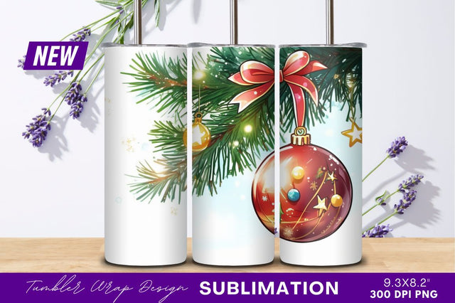 Christmas Ornament On Tree Tumbler Png Sublimation Regulrcrative 