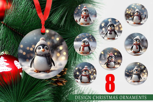 Christmas Ornament Penguin Sublimation artnoy 