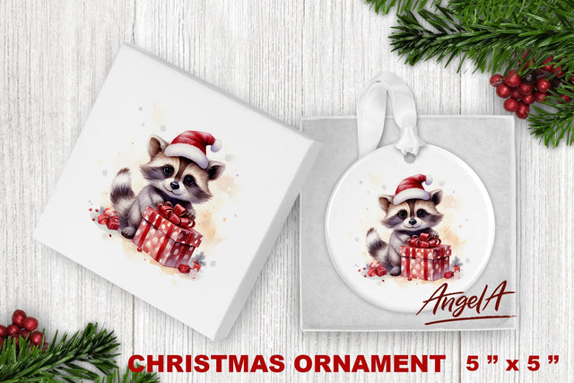 Christmas ornament png / raccoon sublimation Sublimation Angelina Semenova 