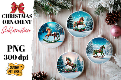 Christmas ornament rocking horse sublimation. Sublimation Yustaf Art Store 