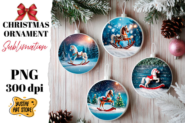 Christmas ornament rocking horse sublimation. Sublimation Yustaf Art Store 