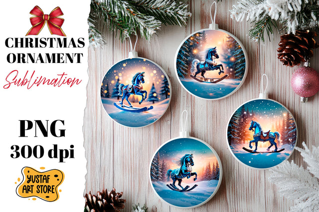 Christmas ornament rocking horse sublimation. Sublimation Yustaf Art Store 