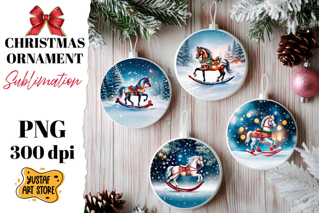 Christmas ornament rocking horse sublimation. Sublimation Yustaf Art Store 