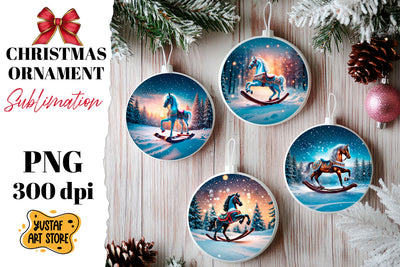 Christmas ornament rocking horse sublimation. Sublimation Yustaf Art Store 