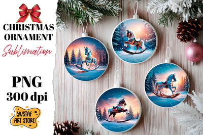 Christmas ornament rocking horse sublimation. Sublimation Yustaf Art Store 