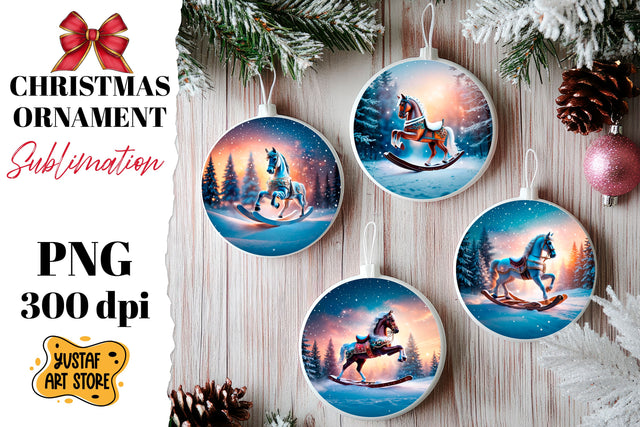 Christmas ornament rocking horse sublimation. Sublimation Yustaf Art Store 