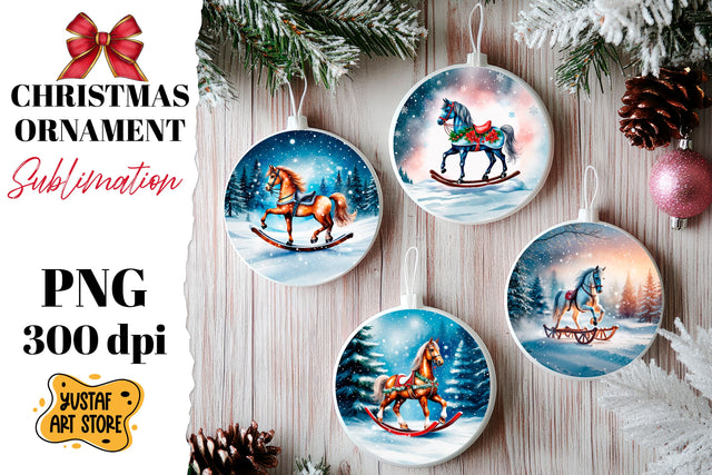 Christmas ornament rocking horse sublimation. Sublimation Yustaf Art Store 