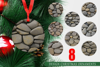 Christmas Ornament Rocks Background Sublimation artnoy 