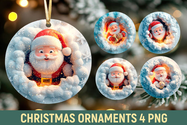 Christmas ornament, santa christmas ornament Sublimation KMarinaDesign 