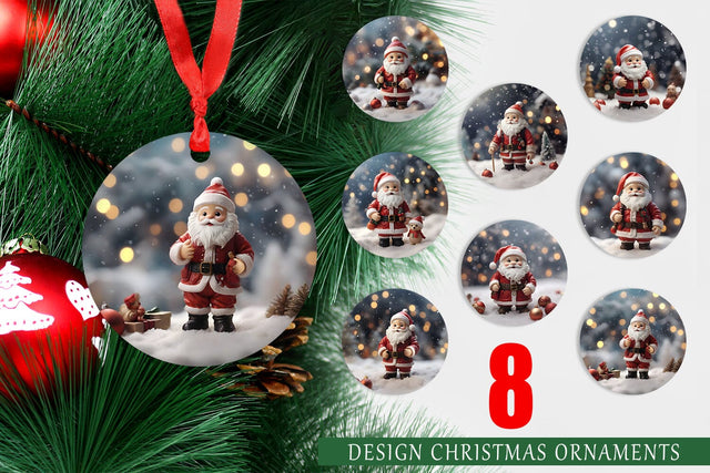 Christmas Ornament Santa Claus Doll Sublimation artnoy 