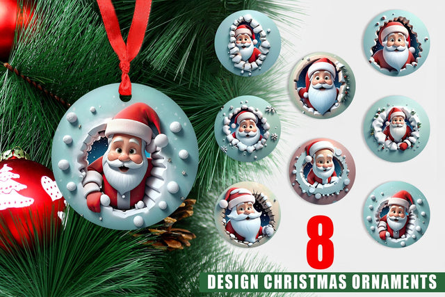 Christmas Ornament Santa Claus Sublimation artnoy 