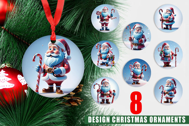 Christmas Ornament Santa Claus Sublimation artnoy 