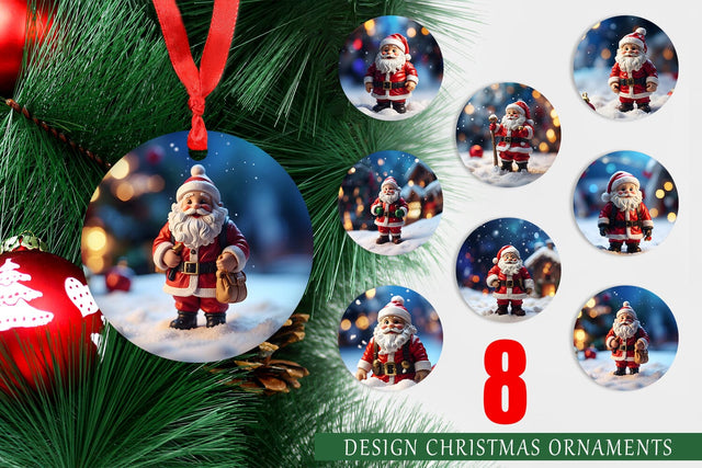 Christmas Ornament Santa Claus Sublimation artnoy 