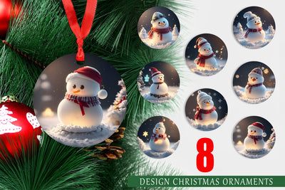 Christmas Ornament Snowman Christmask Sublimation artnoy 