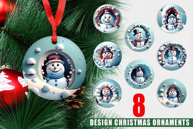 Christmas Ornament Snowman Sublimation artnoy 