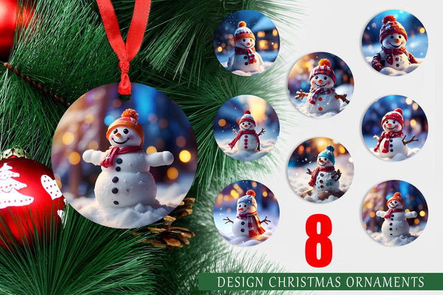 Christmas Ornament Snowman Sublimation artnoy 