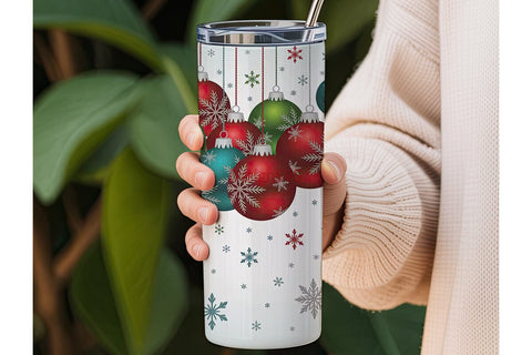 Christmas Ornament Sparkle 20oz Tumbler Sublimation DesignSVG 