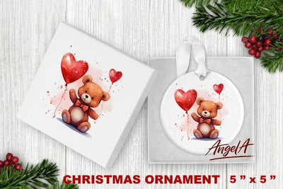 Christmas ornament sublimation / baby bear, heart balloons Sublimation Angelina Semenova 