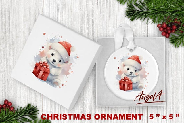 Christmas ornament sublimation / baby christmas polar bear Sublimation Angelina Semenova 