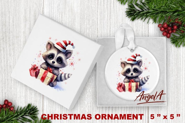 Christmas ornament sublimation / baby christmas raccoon png Sublimation Angelina Semenova 