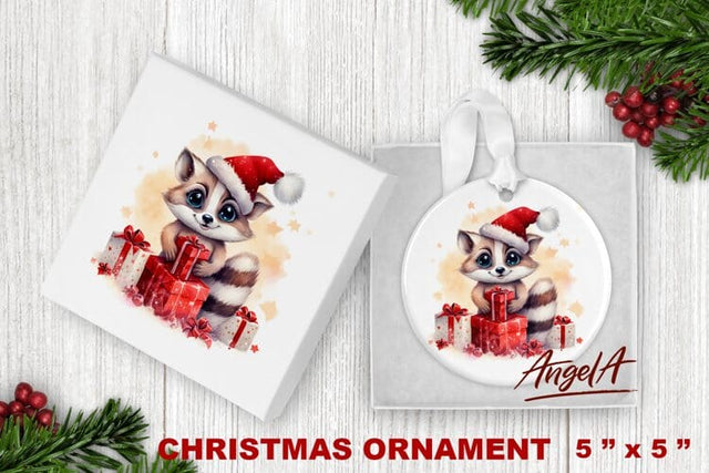 Christmas ornament sublimation / baby christmas raccoon png Sublimation Angelina Semenova 