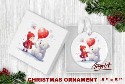 Christmas ornament sublimation / baby girl, polar bear png Sublimation Angelina Semenova 