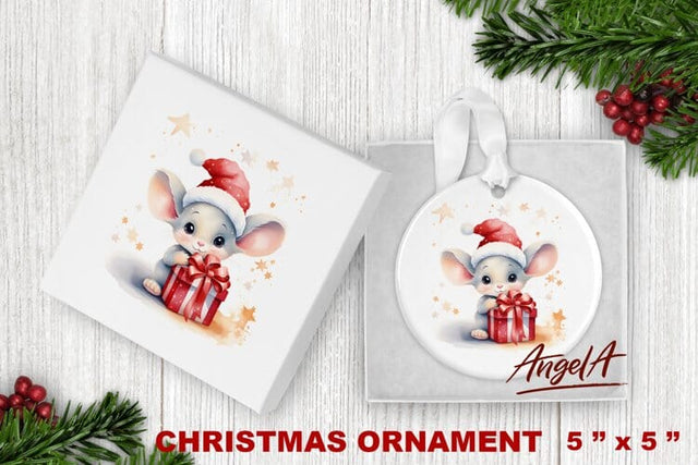 Christmas ornament sublimation / baby mouse illustration png Sublimation Angelina Semenova 