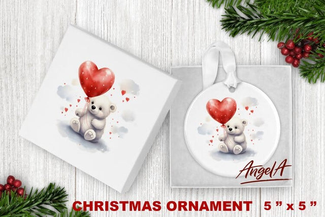 Christmas ornament sublimation / baby polar bear, balloon Sublimation Angelina Semenova 
