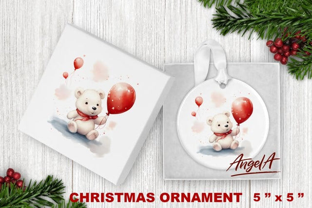 Christmas ornament sublimation / baby polar bear, balloon Sublimation Angelina Semenova 