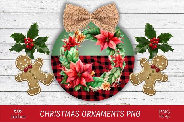 Christmas Ornament Sublimation. Buffalo Plaid PNG Sublimation Olga Terlyanskaya 