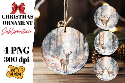 Christmas ornament sublimation bundle. Christmas deer 8 PNG Sublimation Yustaf Art Store 
