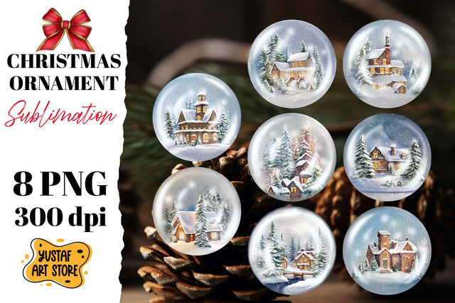 Christmas ornament sublimation bundle. Christmas house 8 PNG Sublimation Yustaf Art Store 