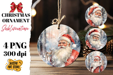 Christmas ornament sublimation bundle. Santa Claus 8 design Sublimation Yustaf Art Store 
