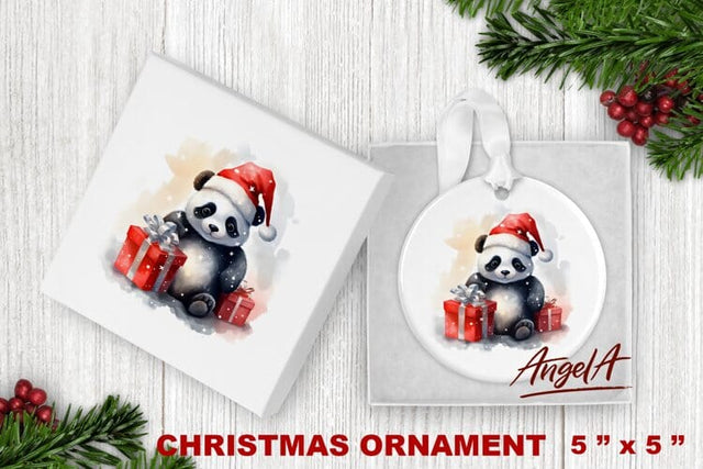 Christmas ornament sublimation /christmas baby panda bear Sublimation Angelina Semenova 