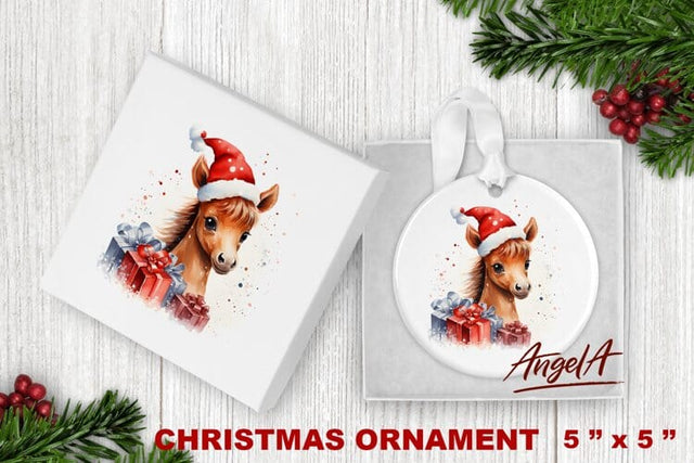 Christmas ornament sublimation / christmas horse ornament Sublimation Angelina Semenova 