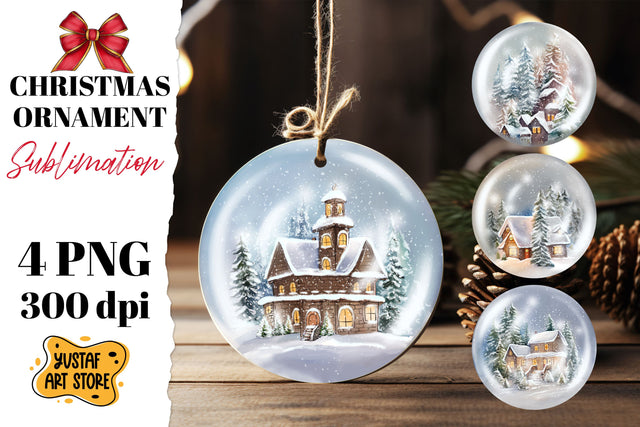 Christmas ornament sublimation. Christmas house 4 design PNG Sublimation Yustaf Art Store 