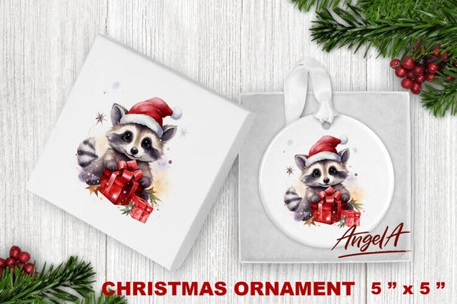 Christmas ornament sublimation / christmas raccoon baby png Sublimation Angelina Semenova 