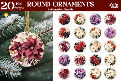 Christmas Ornament Sublimation | Christmas Round Ornament Sublimation Carla C Designs 
