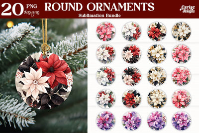 Christmas Ornament Sublimation | Christmas Round Ornament Sublimation Carla C Designs 