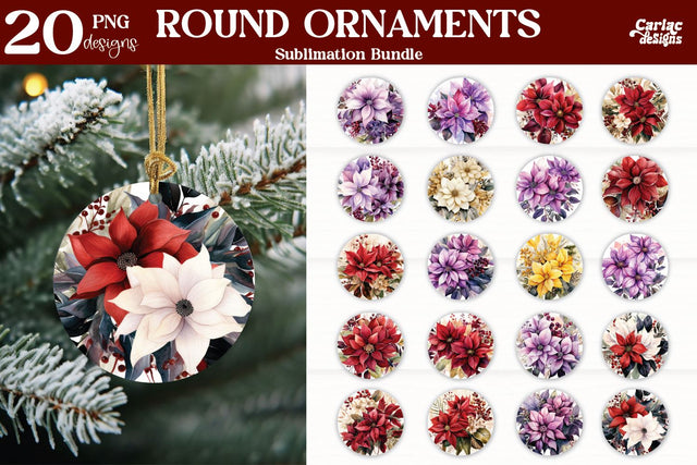 Christmas Ornament Sublimation | Christmas Round Ornament Sublimation Carla C Designs 