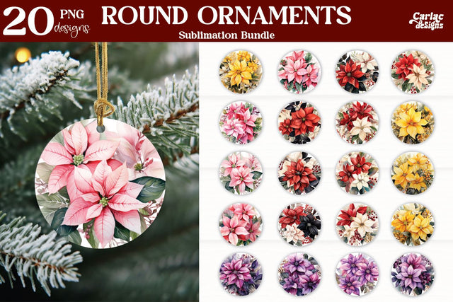 Christmas Ornament Sublimation | Christmas Round Ornament Sublimation Carla C Designs 