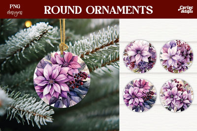 Christmas Ornament Sublimation | Christmas Round Ornament Sublimation Carla C Designs 