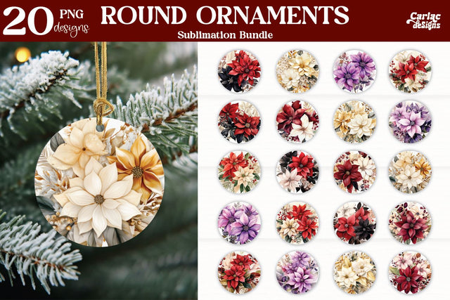 Christmas Ornament Sublimation | Christmas Round Ornament Sublimation Carla C Designs 