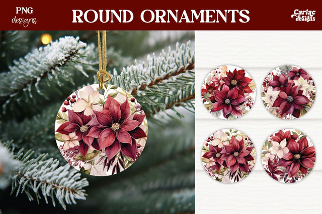 Christmas Ornament Sublimation | Christmas Round Ornament Sublimation Carla C Designs 