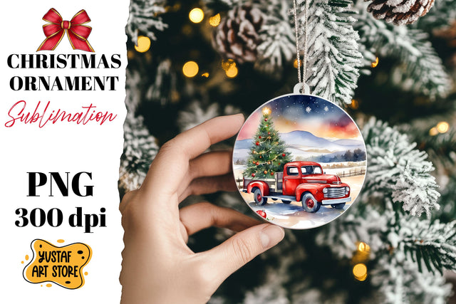 Christmas ornament sublimation. Christmas truck sublimation Sublimation Yustaf Art Store 